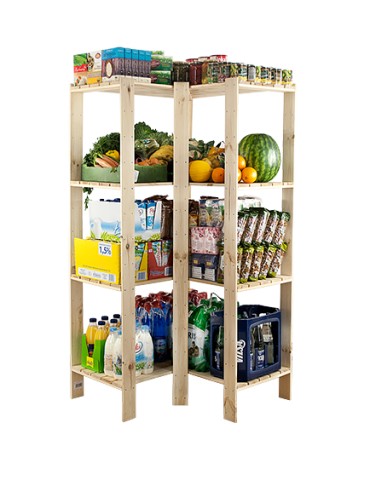 Regał drewniany modułowy z półką ażurową  Maxi 4W - product 2