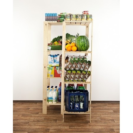 Regał drewniany modułowy z półką ażurową  Maxi 4W