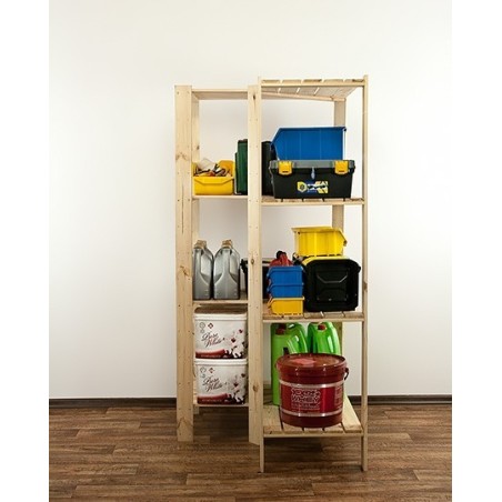 Regał drewniany modułowy z półką ażurową  Maxi 4W