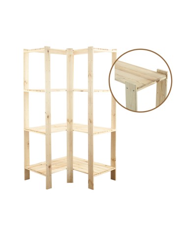 Regał drewniany modułowy z półką ażurową  Maxi 4W