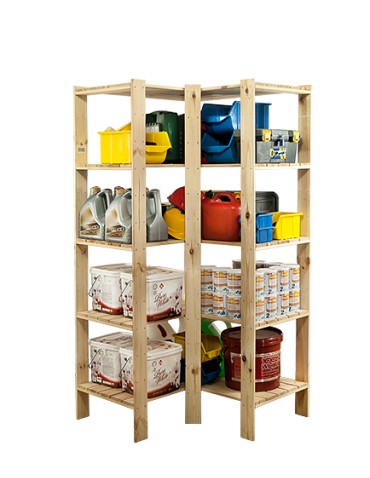 Regał drewniany do spiżarni z półką ażurową  Maxi 4W+ - product 2