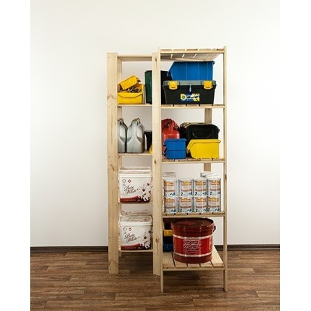 Regał drewniany do spiżarni z półką ażurową  Maxi 4W+