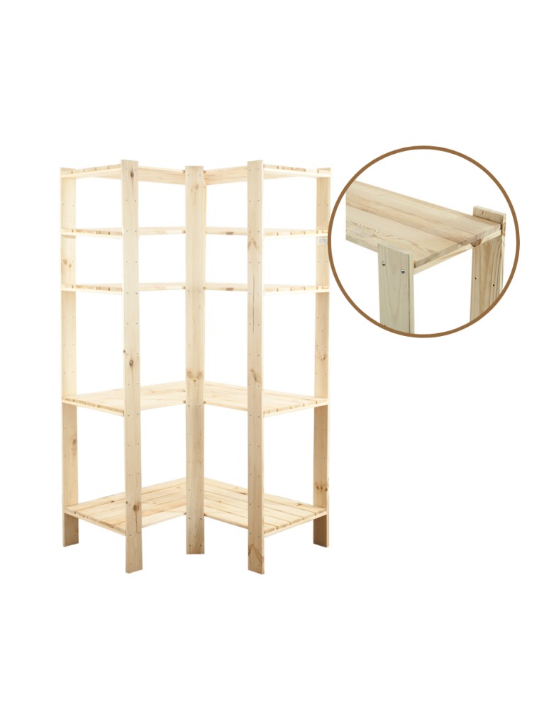 seria MAXI - Regał drewniany do spiżarni z półką ażurową  Maxi 4W+ - produkt MODO24.PL 1
