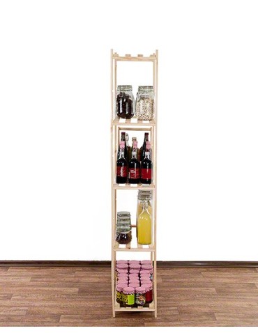 regały serii RA - Ażurowy Regał Sosnowy ~ 5 Półek ~ Surowy ~ RA-5-65 - product 6