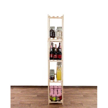 Ażurowy Regał Sosnowy ~ 5 Półek ~ Surowy ~ RA-5-65