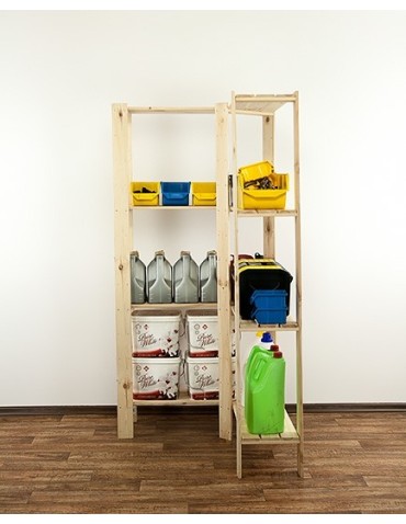 seria MAXI - Regał drewniany do warsztatu z półką ażurową Maxi 4Z - product 7