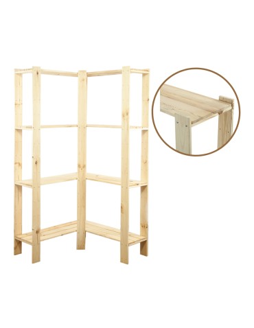 Regał drewniany do warsztatu z półką ażurową Maxi 4Z