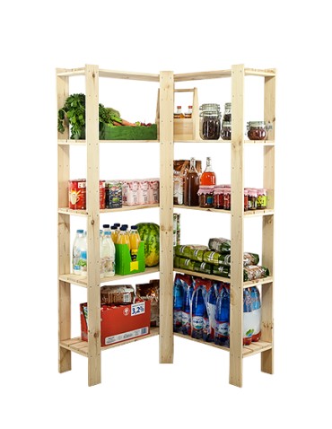 Regał drewniany do piwnicy z półką ażurową  Maxi 4Z+ - product 2