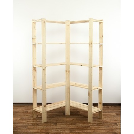 Regał drewniany do piwnicy z półką ażurową  Maxi 4Z+