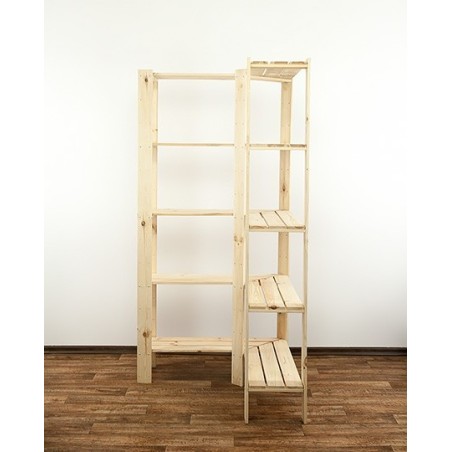 Regał drewniany do piwnicy z półką ażurową  Maxi 4Z+