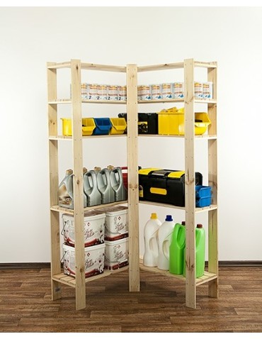 seria MAXI - Regał drewniany do piwnicy z półką ażurową  Maxi 4Z+ - product 5