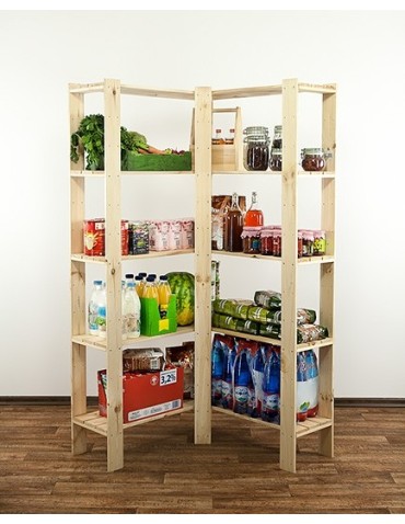 seria MAXI - Regał drewniany do piwnicy z półką ażurową  Maxi 4Z+ - product 6