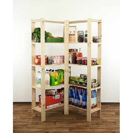 Regał drewniany do piwnicy z półką ażurową  Maxi 4Z+