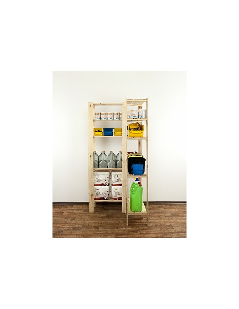 seria MAXI - Regał drewniany do piwnicy z półką ażurową  Maxi 4Z+ - product MODO24.PL 7