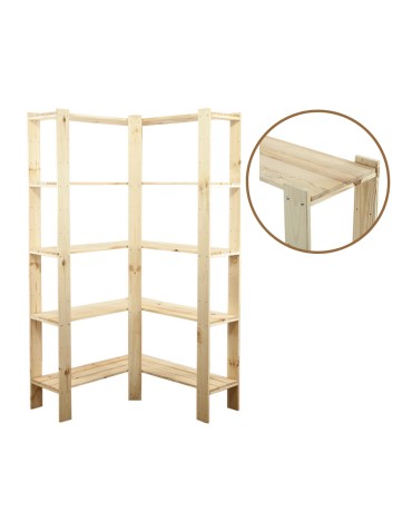 Regał drewniany do piwnicy z półką ażurową  Maxi 4Z+