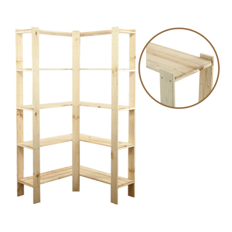 Regał drewniany do piwnicy z półką ażurową  Maxi 4Z+