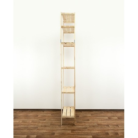 Regał drewniany do spiżarni z półką ażurową  Maxi 6L