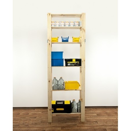 Regał drewniany do spiżarni z półką ażurową  Maxi 6L