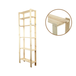 Regał drewniany do spiżarni z półką ażurową  Maxi 6L