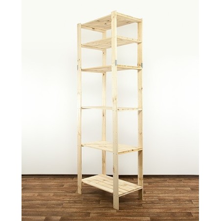 Regał drewniany do piwnicy z półką ażurową Maxi 6M