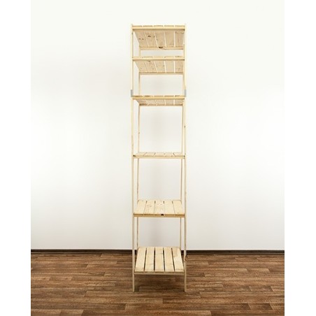 Regał drewniany do piwnicy z półką ażurową Maxi 6M