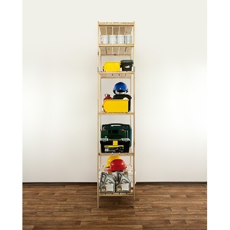 Regał drewniany do piwnicy z półką ażurową Maxi 6M