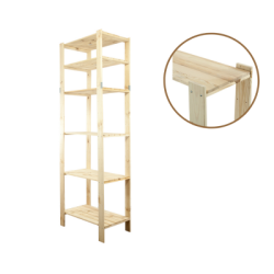 Regał drewniany do piwnicy z półką ażurową Maxi 6M