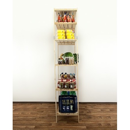 Regał drewniany do zabudowy z półką ażurową Maxi 6N