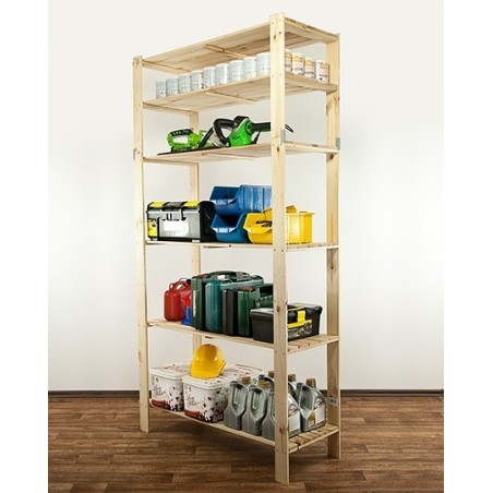 Regał drewniany do zabudowy z półką ażurową Maxi 6N