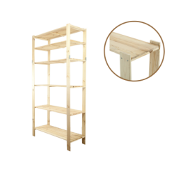 Regał drewniany do zabudowy z półką ażurową Maxi 6N