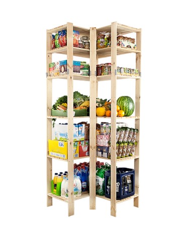 Regał drewniany do zabudowy z półką ażurową  Maxi 6W - product 2