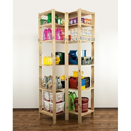 Regał drewniany do zabudowy z półką ażurową  Maxi 6W