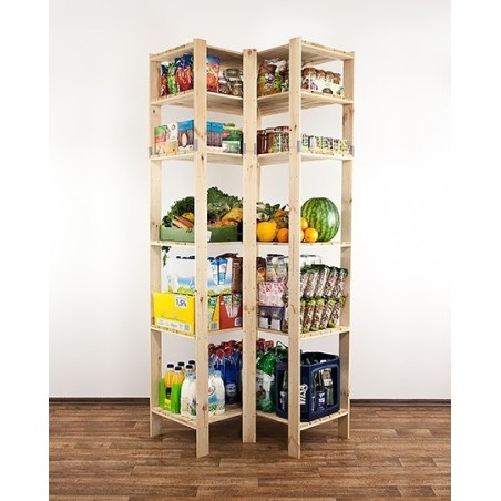 Regał drewniany do zabudowy z półką ażurową  Maxi 6W