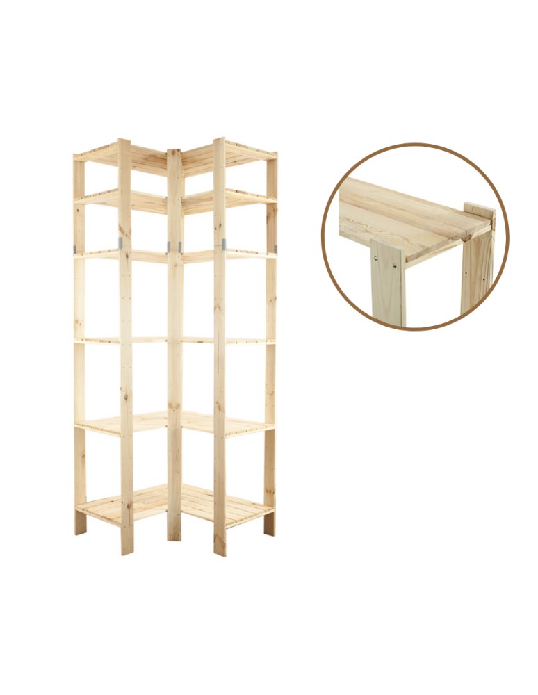 seria MAXI - Regał drewniany do zabudowy z półką ażurową  Maxi 6W - product MODO24.PL 1