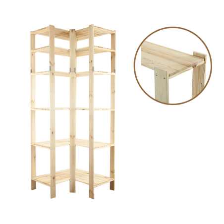 Regał drewniany do zabudowy z półką ażurową  Maxi 6W