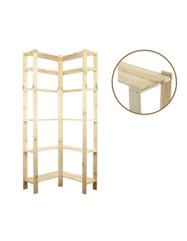 Regał drewniany modułowy z półką ażurową  Maxi 6Z