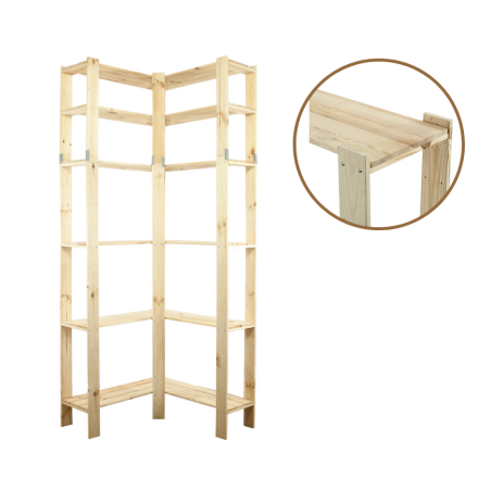 Regał drewniany modułowy z półką ażurową  Maxi 6Z