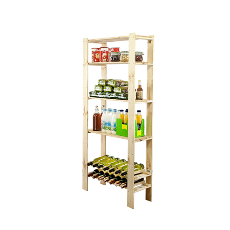 Regał drewniany do zabudowy z półką ażurową  Maxi RW-4L