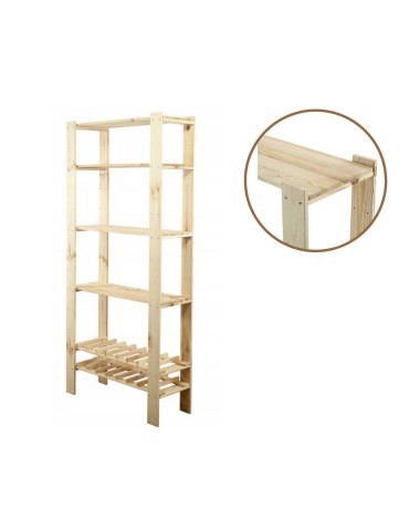 Regał drewniany do zabudowy z półką ażurową  Maxi RW-4L