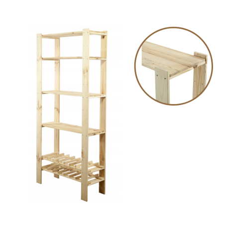 Regał drewniany do zabudowy z półką ażurową  Maxi RW-4L