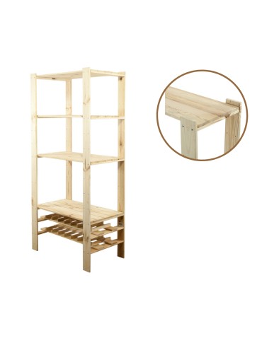 Regał drewniany modułowy z półką ażurową  Maxi RW-4M