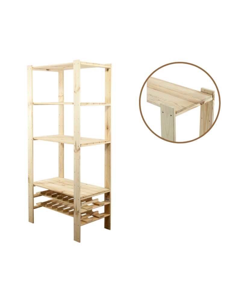 seria MAXI - Regał drewniany modułowy z półką ażurową  Maxi RW-4M - produkt MODO24.PL 1