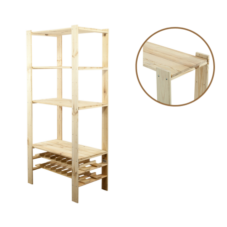 Regał drewniany modułowy z półką ażurową  Maxi RW-4M