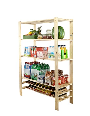 Regał drewniany do warsztatu z półką ażurową Maxi RW-4N - product 2