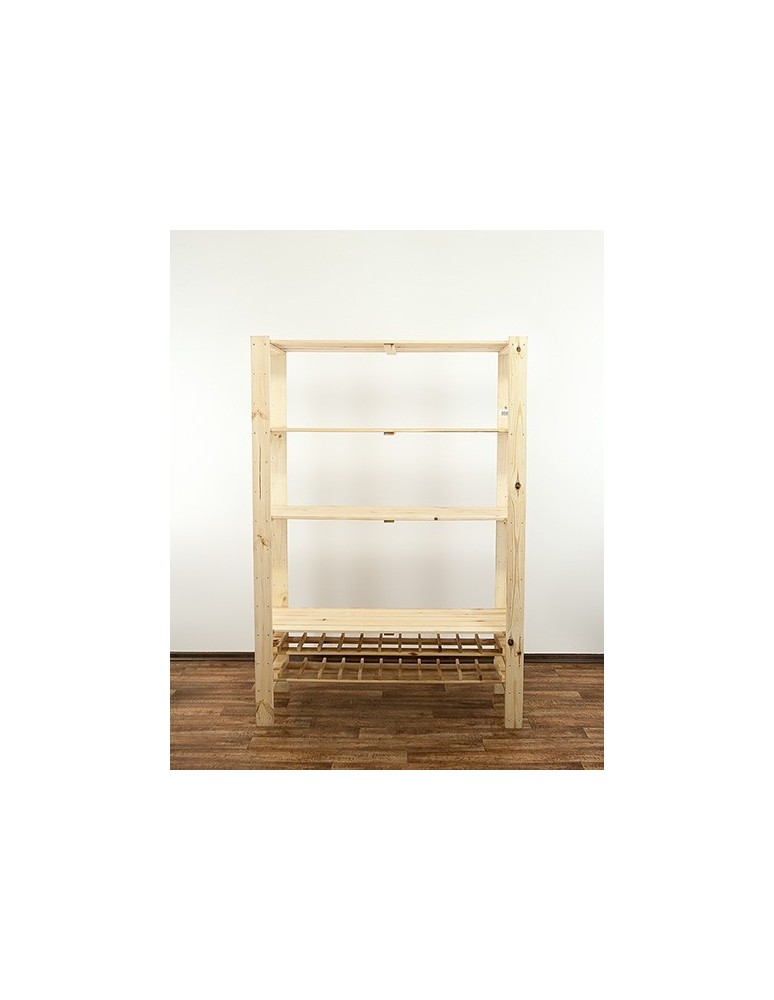 seria MAXI - Regał drewniany do warsztatu z półką ażurową Maxi RW-4N - product MODO24.PL 2