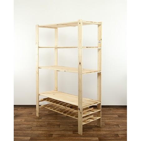 Regał drewniany do warsztatu z półką ażurową Maxi RW-4N