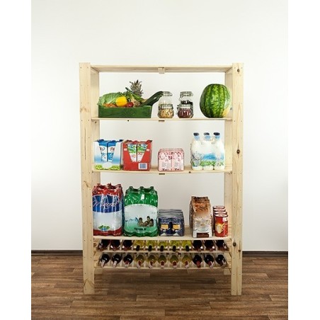 Regał drewniany do warsztatu z półką ażurową Maxi RW-4N