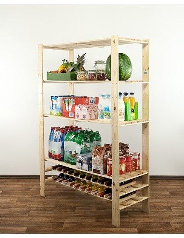 seria MAXI - Regał drewniany do warsztatu z półką ażurową Maxi RW-4N - product 6