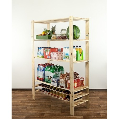 Regał drewniany do warsztatu z półką ażurową Maxi RW-4N