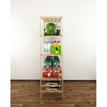 Regał drewniany do warsztatu z półką ażurową Maxi RW-4N